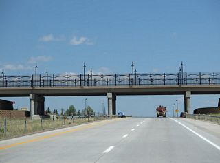 The decorative overpass for Vandehei Avenue was part of the reconstruction of Exit 13.