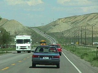 This is the scene along eastbound U.S. 26 and northbound Wyoming 789 as the highway leaves the city of Riverton in Fremont County.