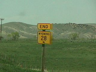 Eastbound Wyoming 28 ends at U.S. 287 and Wyoming 789 in Lander.