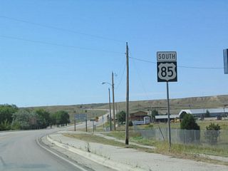 Now leaving the vicinity of Newcastle, U.S. 85 south leaves its intersection with U.S. 16 and prepares to travel south toward Mule Creek Junction and Lusk. There are not many services along U.S. 85, so be sure to obtain fuel and food before leaving the Newcastle area.