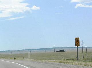 South of Mule Creek Junction and Redbird, U.S. 18-85 south approaches Wyoming 270 west to Lance Creek.