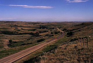 View of closed U.S. 87 as seen from Fetterman Monument.