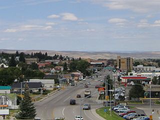 Looking northwest at WY-89 along Front Street from I-80/U.S. 189 in Evanston.