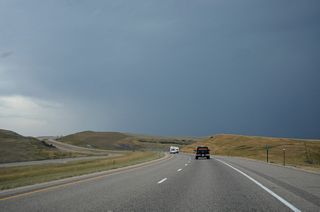 The scenic turnout along westbound Interstate 90 north of the Sheridan / Johnson County line was removed by 2018.