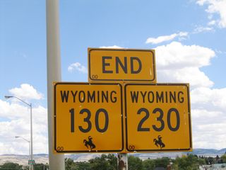 The route is signed with an end shield, like most major Interstate, U.S., and state routes in the Wyoming.