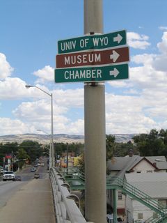 To reach the Laramie chamber of commerce, the University of Wyoming, and museums, follow Third Street (Business Loop I-80 and U.S. 30-287) south.