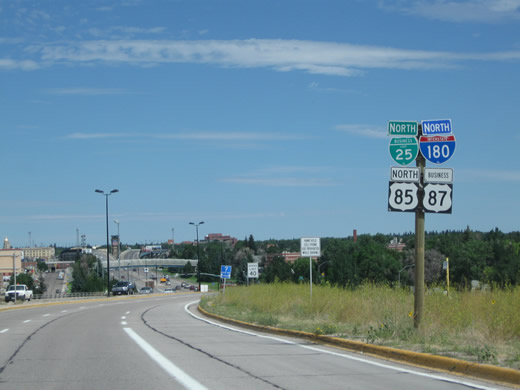 I-180/Business Loop I-25/US 85 north in Cheyenne, WY