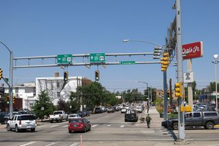 Immediately thereafter, a left turn is required to turn onto westbound Business Loop I-80 and U.S. 30 (Lincolnway/16th Street) en route to Laramie. Both lanes continue north on Warren Avenue as Business Loop I-25, U.S. 85, and Business U.S. 87. Interstate 180 ends here, even though the route terminus is not signed.