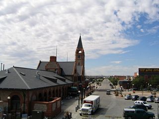 The rail station in Cheyenne is situated on the north side of the tracks, to the west of the Interstate 180 viaducts. A large plaza and concrete area are located between the rail station and Lincolnway (U.S. 30 and Business Loop I-80).