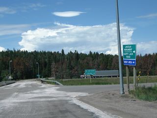 After the Summit Rest Area turn off (intersection with Blair-Wallis Road), Wyoming 210 turns south to meet Interstate 80 and U.S. 30. Follow Interstate 80 east to Cheyenne and west to Laramie.