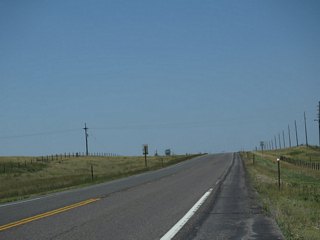 Westward view along WYO 225 (former Lincoln Highway) between I-80 at Cheyenne and WYO 222 (Roundtop Road).