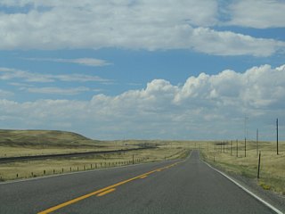 Twin Union Pacific Railroad lines follow WYO 225 the first ten miles out of Cheyenne before branching off for Laramie.