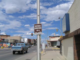 E Garfield Street extends west two blocks to Historic Downtown and east through the Laramie street grid.