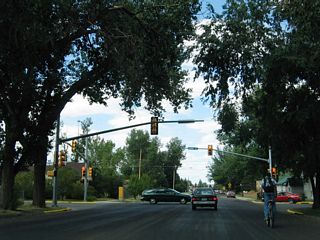 A bit further north, the next major east-west street to intersect Ninth Street is Harney Street.