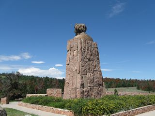 Here, President Lincoln looks down on his highway and the thousands who pass by daily at Sherman Summit.